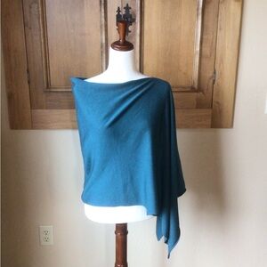 Kerisma Teal Wool Blend Poncho